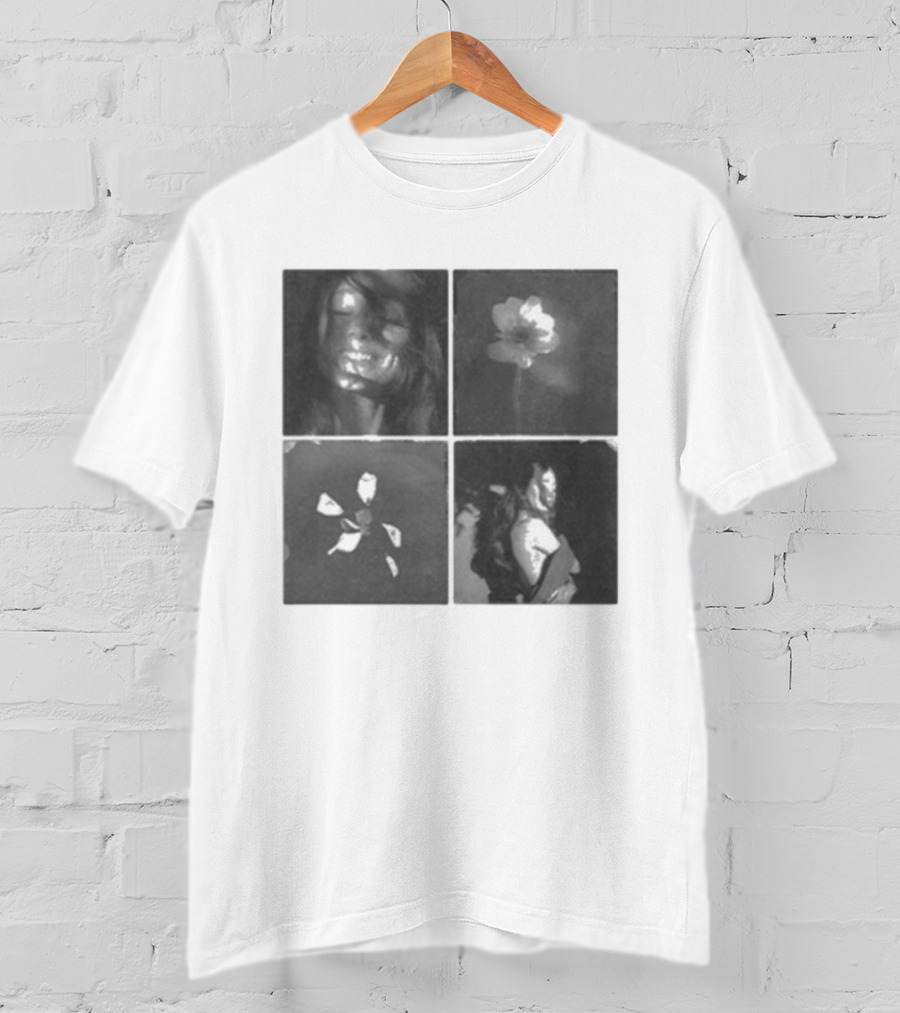 Ariana Grande Reflective Floral Portraits Petal Tile Photo T-Shirt