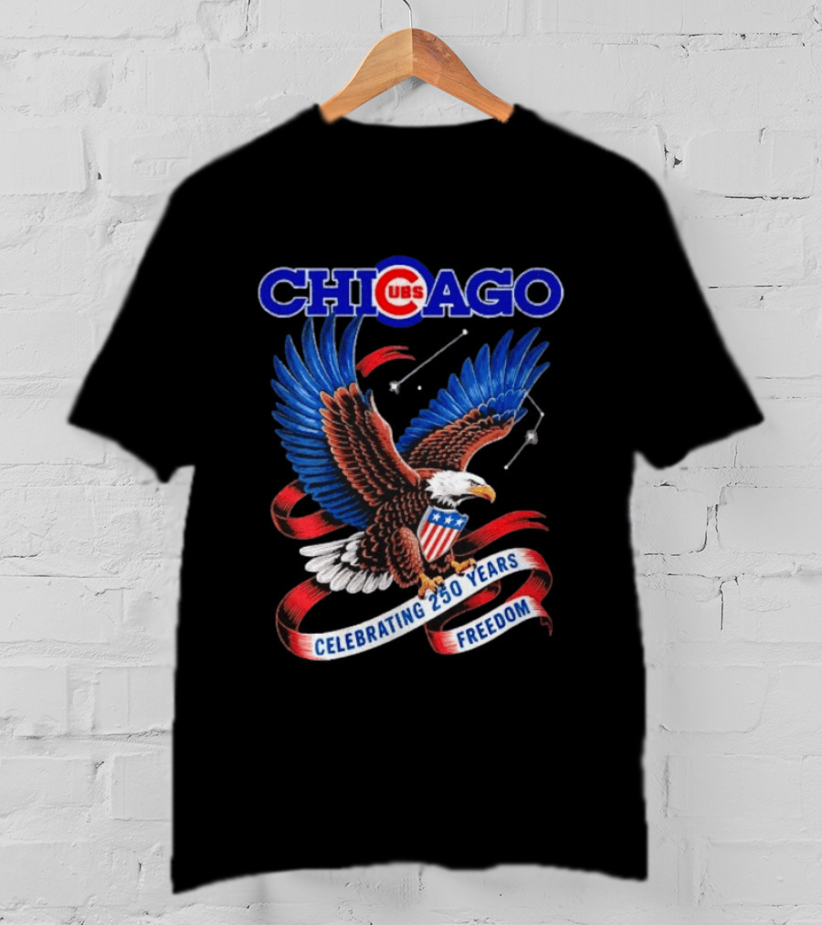 Chicago Cubs Bald Eagle Celebrating 250 Years Freedom T-Shirt