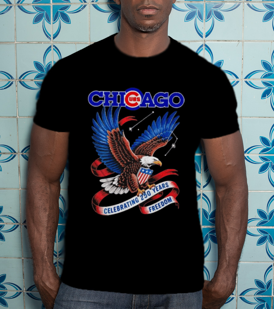 Chicago Cubs Bald Eagle Celebrating 250 Years Freedom T-Shirt