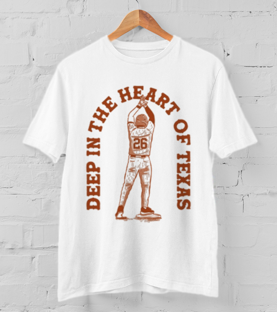 Deep In The Heart Of Texas 25 Baseball Player T-Shirt