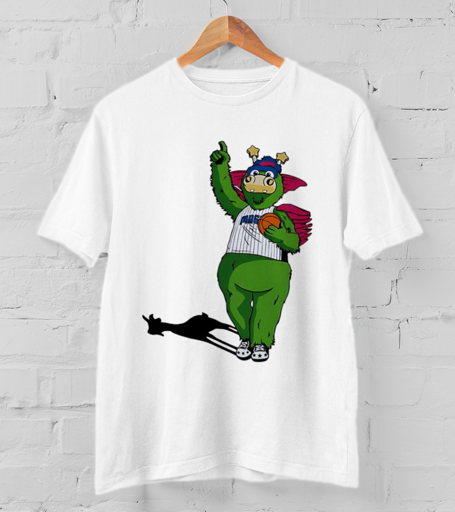 Orlando Magic Stuff Mascot In NBA Jersey Holding Basketball T-Shirt