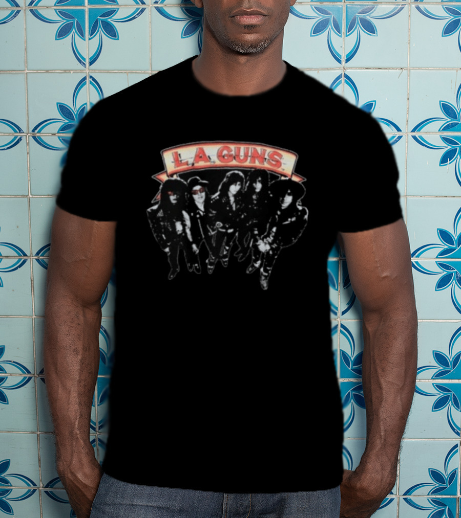 L.A. Guns Hollywood Vampires Tour 1991 Band Photo T-Shirt