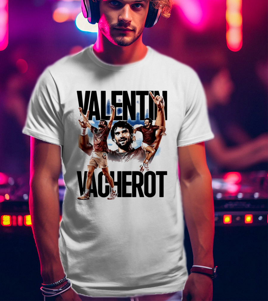 Valentin Vacherot Tennis Player Action Pose Montage T-Shirt