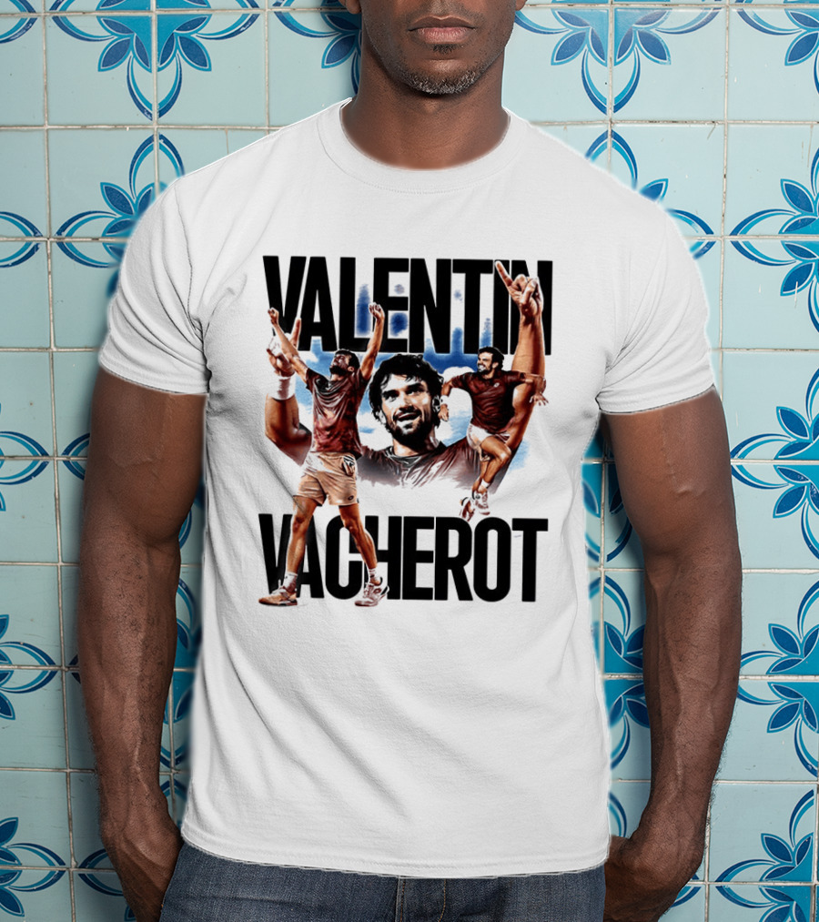 Valentin Vacherot Tennis Player Action Pose Montage T-Shirt