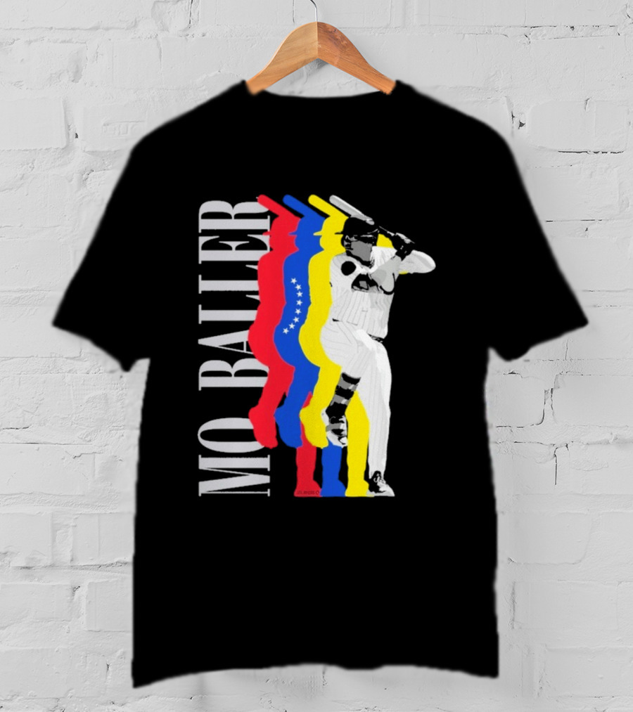 Mo Baller Venezuela Flag Baseball Batting Pose T-Shirt