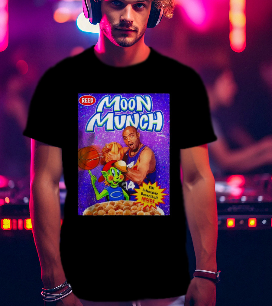 Reed Moon Munch Basketball Cereal Charles Barkley Phoenix Suns Magic T-Shirt