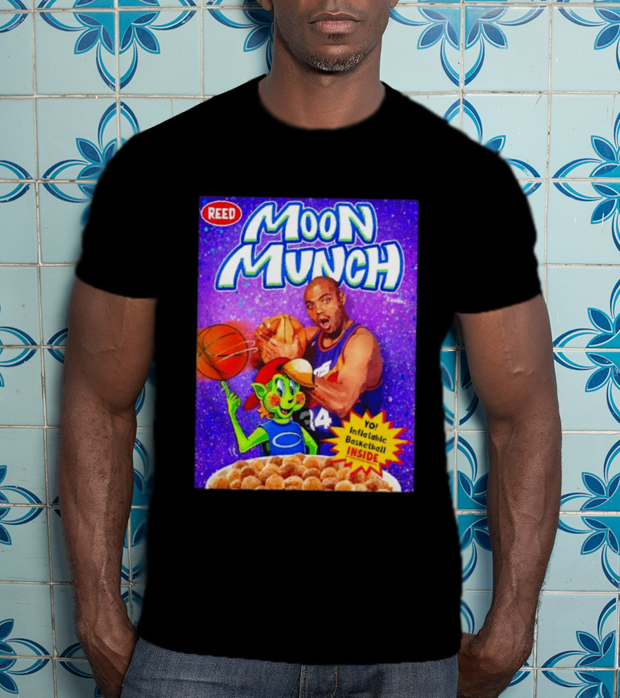 Reed Moon Munch Basketball Cereal Charles Barkley Phoenix Suns Magic T-Shirt