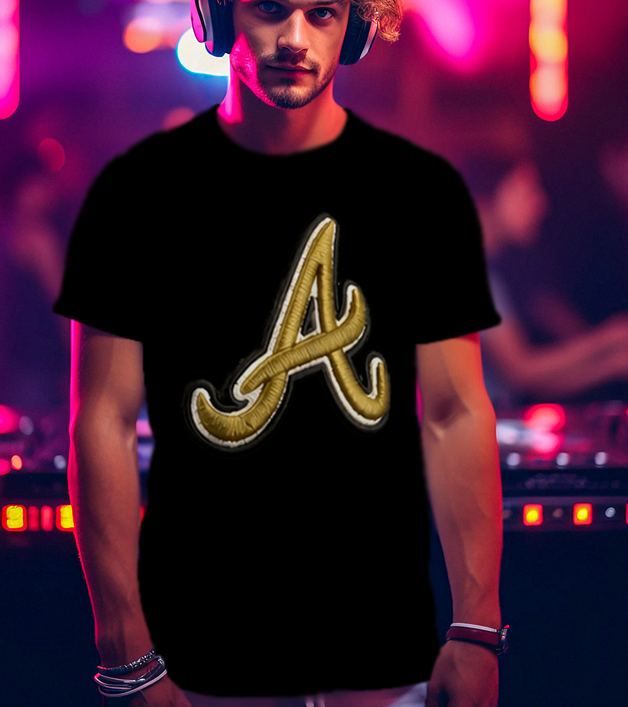 Atlanta Braves Armed Forces 2026 Hat Gold Embroidered A T-Shirt