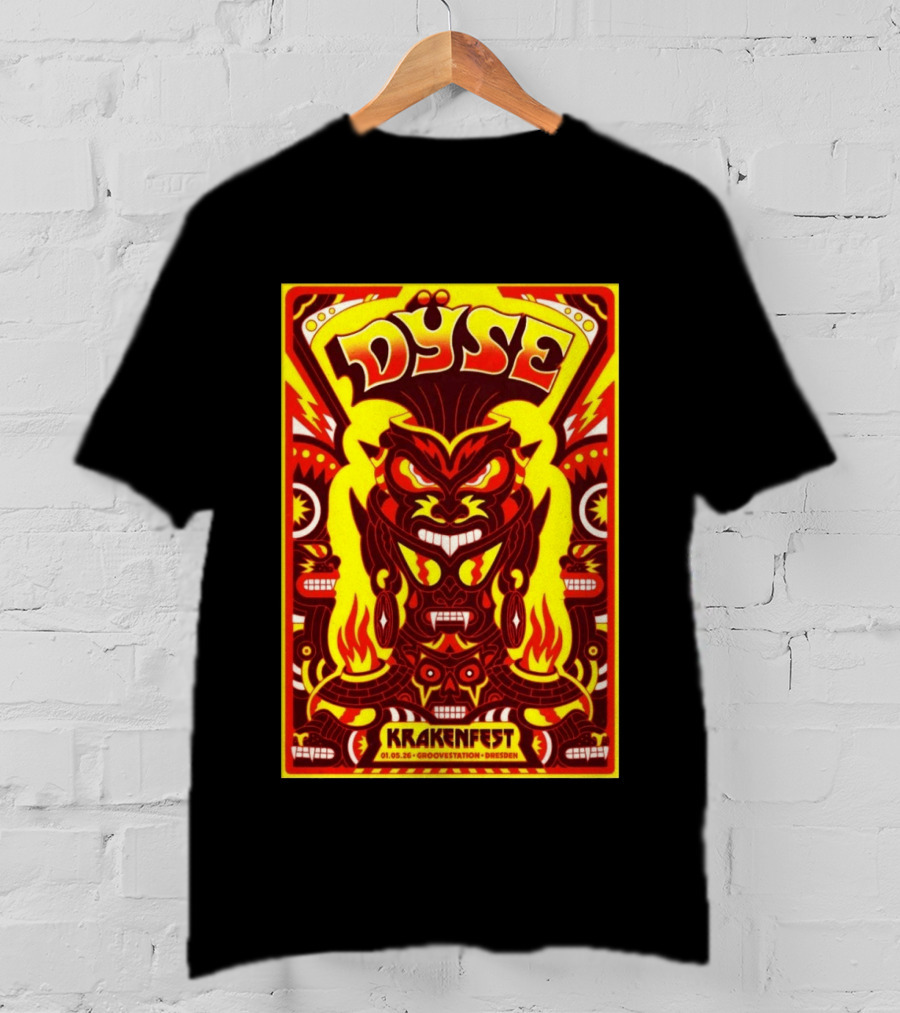 Dyse Krakenfest 01.05.26 Groovestation Dresden Bold Psychedelic Demon T-Shirt