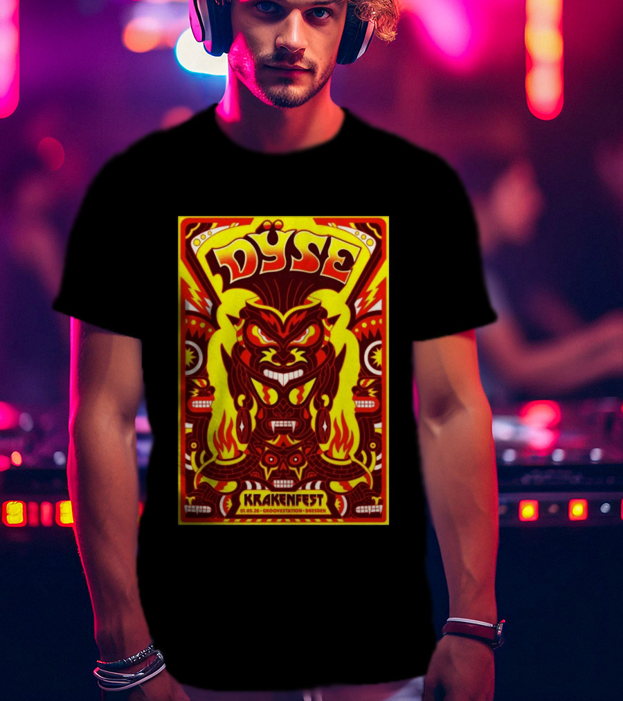 Dyse Krakenfest 01.05.26 Groovestation Dresden Bold Psychedelic Demon T-Shirt