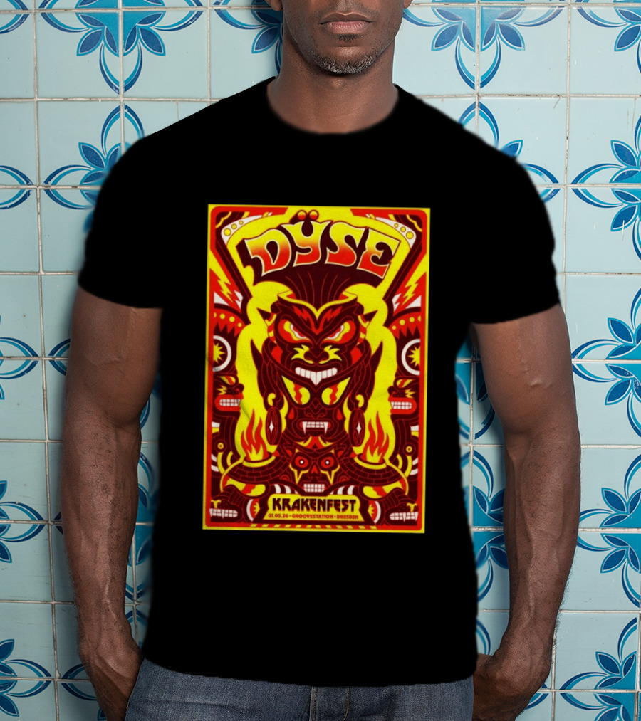 Dyse Krakenfest 01.05.26 Groovestation Dresden Bold Psychedelic Demon T-Shirt