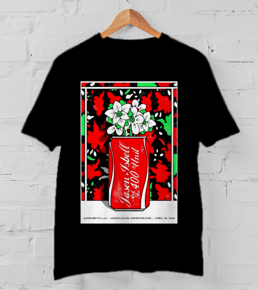 Jason Isbell And The 400 Unit Alpharetta GA Ameris Bank Amphitheatre April 28 2026 Floral Can T-Shirt