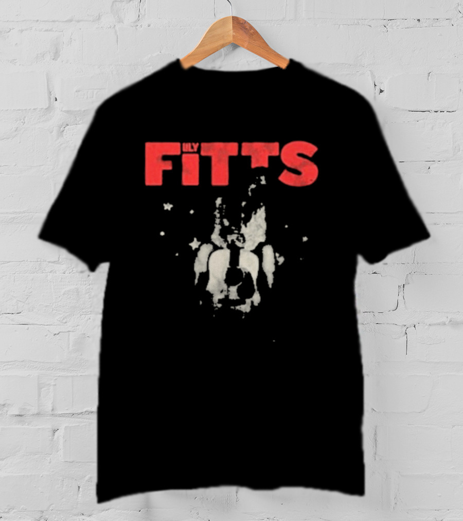 Lily Fitts Red Text With Abstract White Splash T-Shirt