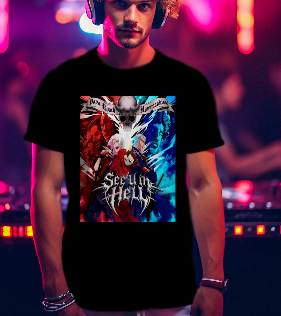 Papa Roach Hanumankind Devil May Cry Season 2 See U In Hell Song T-Shirt
