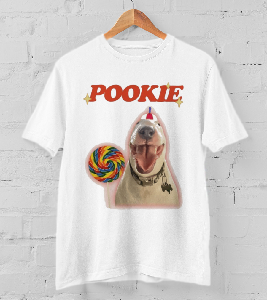 MisterMainer Pookie Bull Terrier Dog With Lollipop T-Shirt