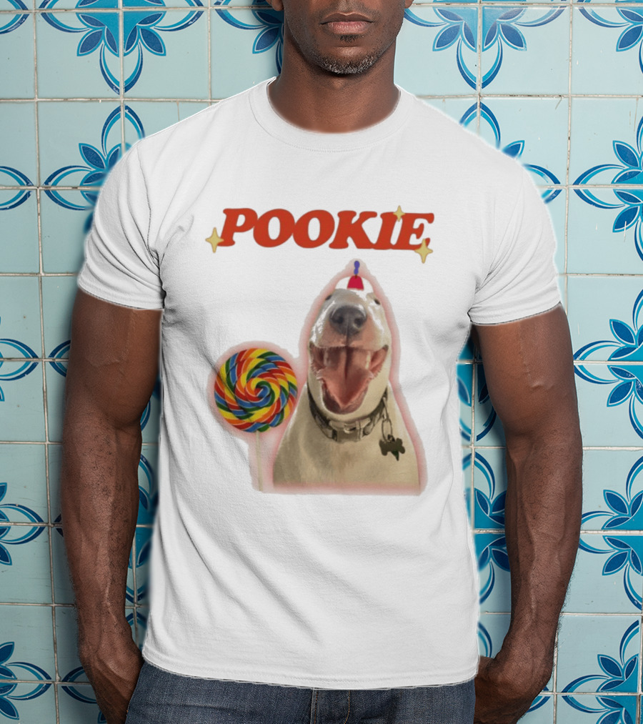 MisterMainer Pookie Bull Terrier Dog With Lollipop T-Shirt