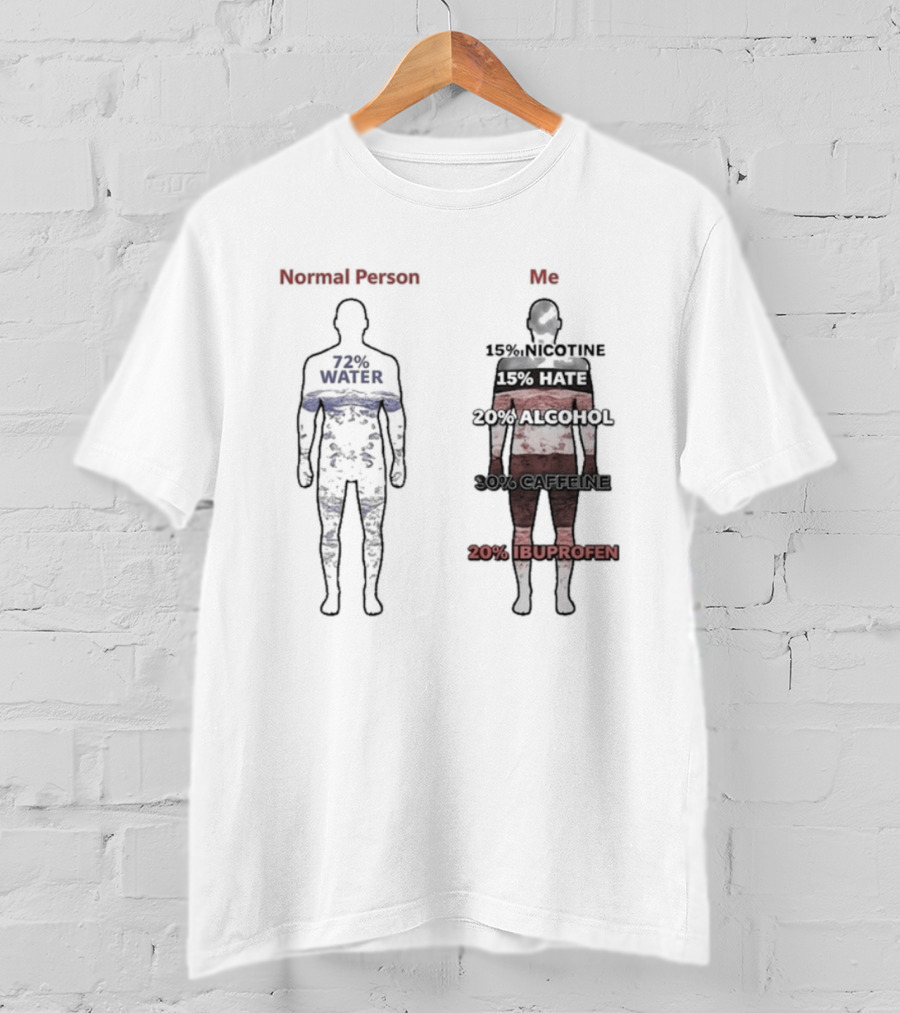 Normal Person Water Versus Me Hate Alcohol Ibuprofen T-Shirt