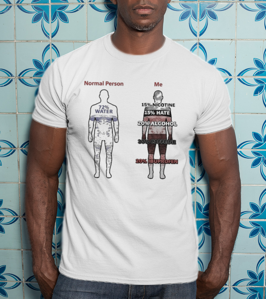 Normal Person Water Versus Me Hate Alcohol Ibuprofen T-Shirt