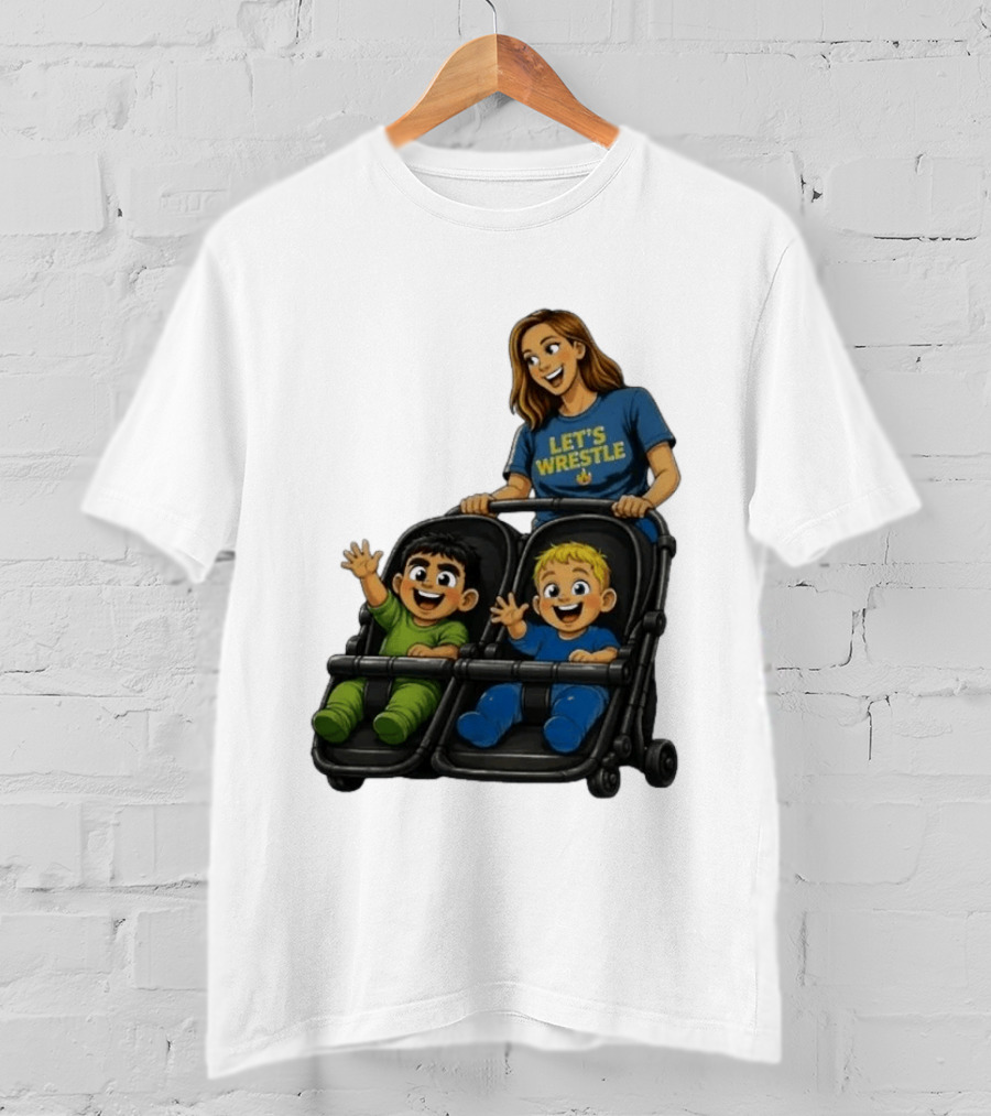 Pro Wrestling Tees Let's Wrestle Mother Lareesa Double Stroller Kids T-Shirt