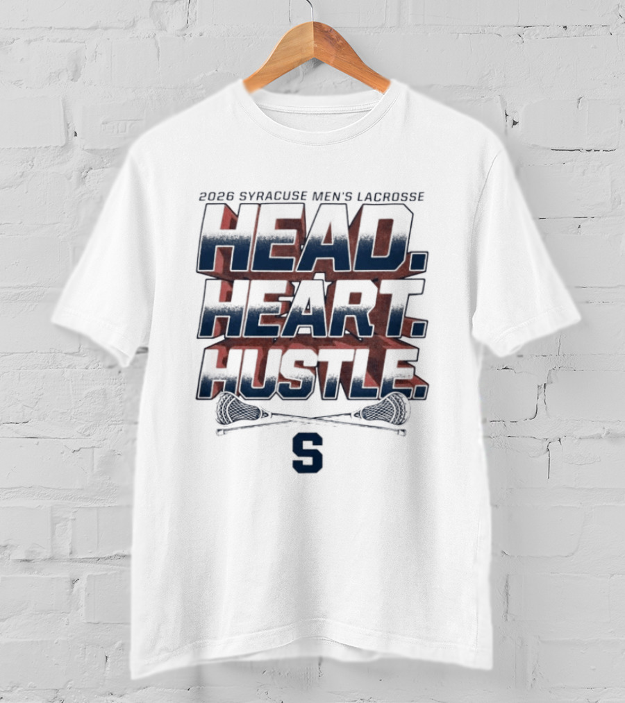 2023 Syracuse Men's Lacrosse Head Heart Hustle S T-Shirt