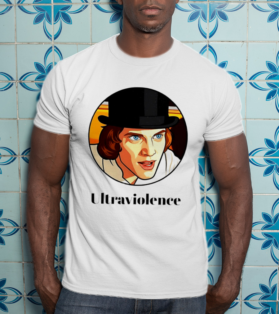 Alex DeLarge Ultraviolence Portrait Work Orange T-Shirt