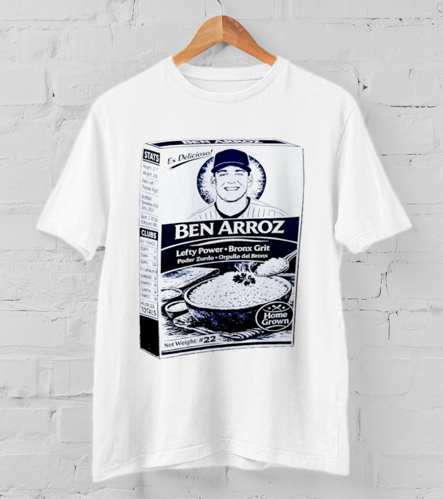 Ben Arroz Lefty Power Bronx Grit Orgullo Del Bronx Yankees Baseball Player T-Shirt