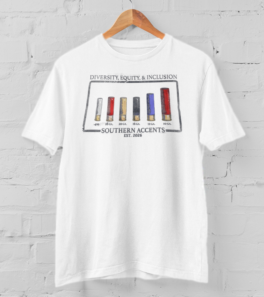 Diversity Equity And Inclusion Southern Accents 2026 Colorful Cartridges T-Shirt