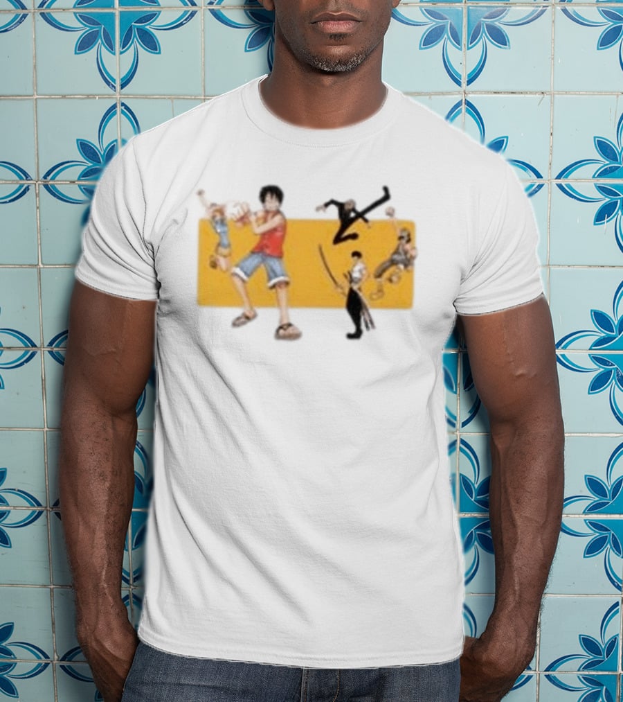 One Piece Classic Anime Characters In Action Pose T-Shirt