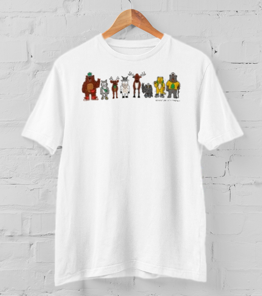 Parks Project Adventure Crew Forest Animals With Bears, Moose, And Squirrel Characters T-Shirt