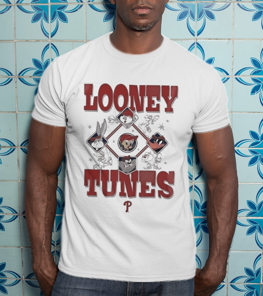 Philadelphia Phillies Looney Tunes Characters Collaboration T-Shirt