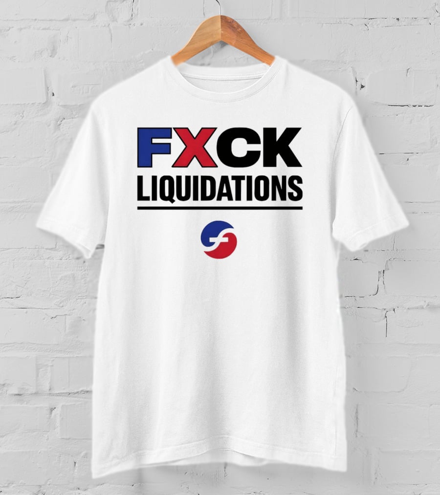 FXCK Liquidations Satirical Statement With Financial Theme Iconic Blue Red T-Shirt