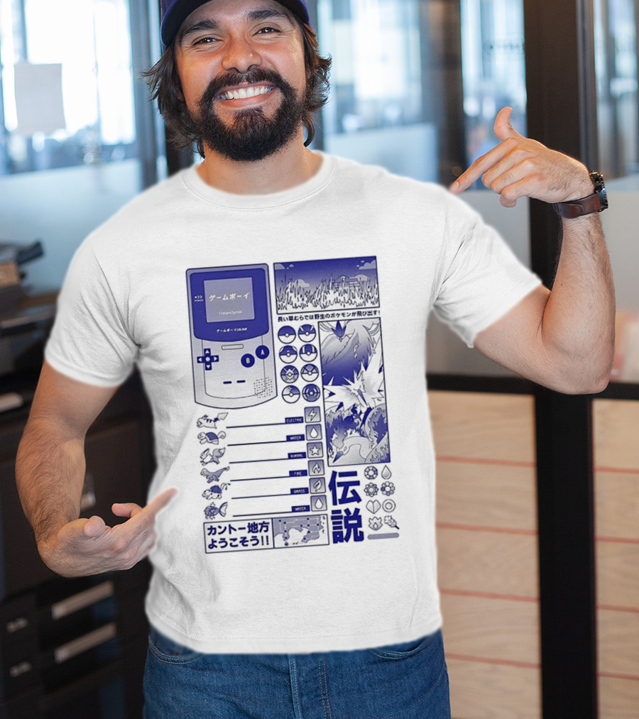 Pikachu Game Boy Gen 1 Pokémon Monsters Japanese T-Shirt