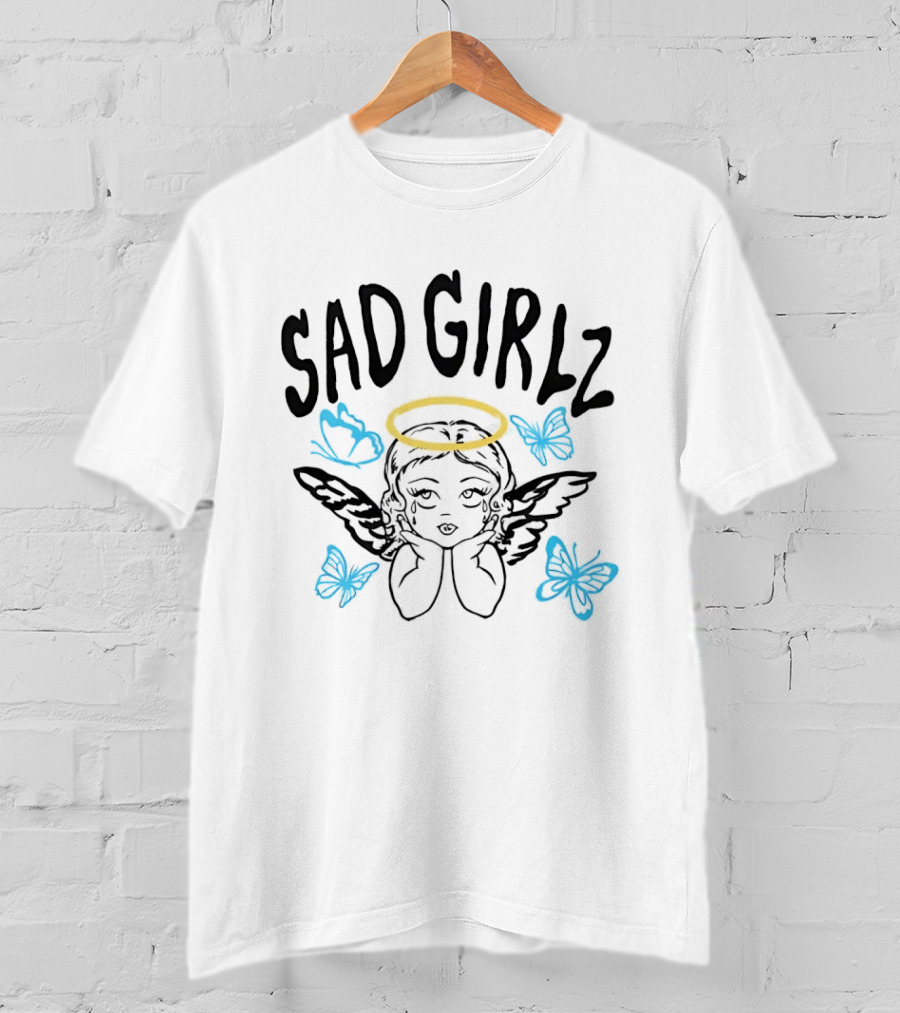 Sad Girlz Junior H Sad Angel Halo Butterfly T-Shirt