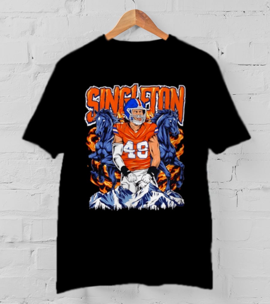 Alex Singleton Denver Broncos Dark Horse 48 Rocky Mountains T-Shirt