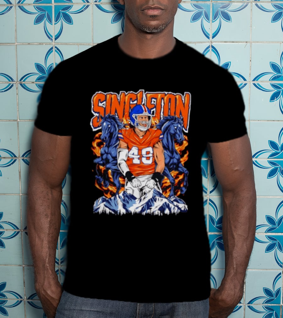 Alex Singleton Denver Broncos Dark Horse 48 Rocky Mountains T-Shirt