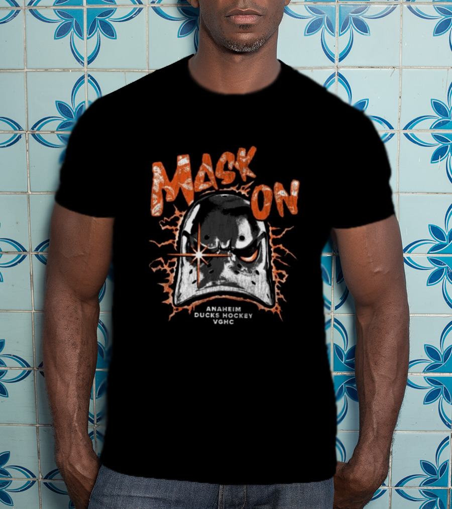 Anaheim Ducks Mask On Anaheim Ducks Hockey VGHC T-Shirt
