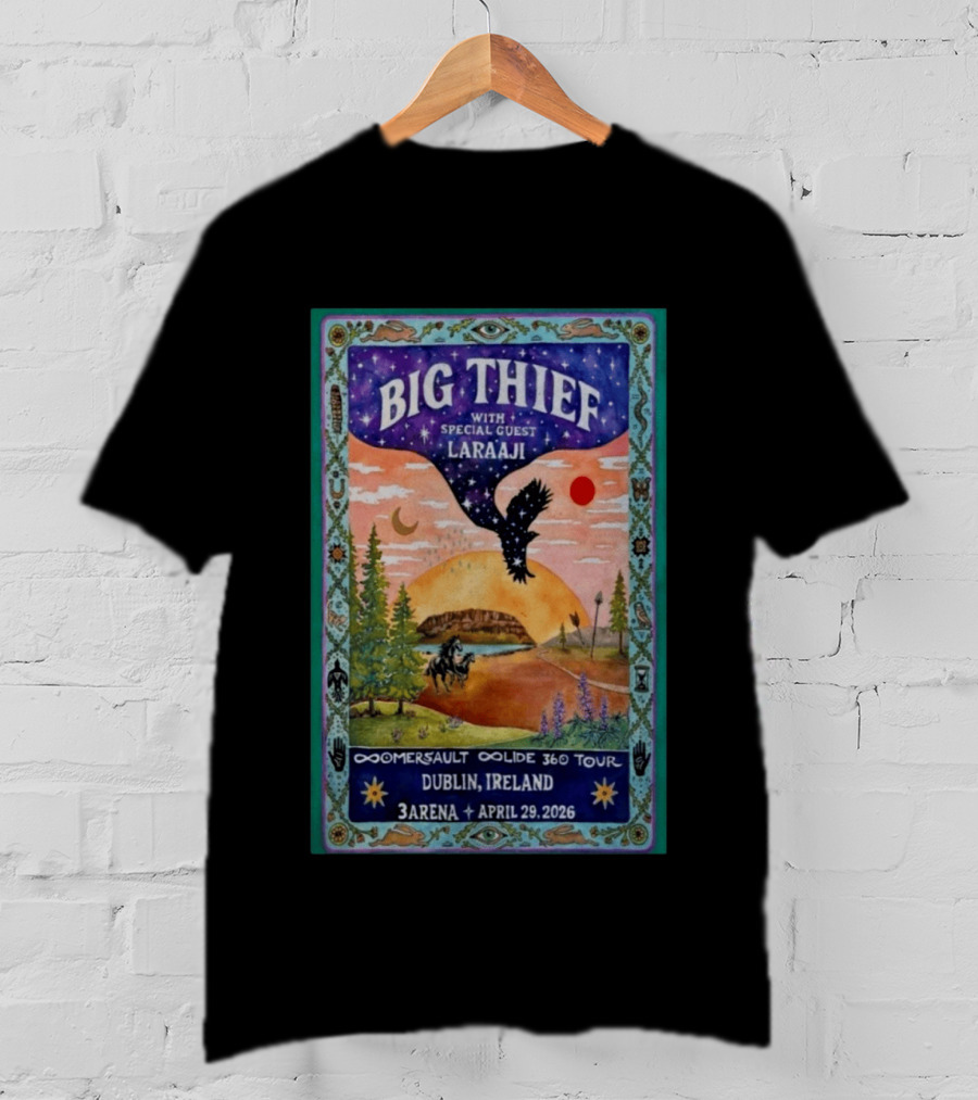 Big Thief With Special Guest Laraaji Dublin Ireland 3Arena April 29 2026 Reservoir Collide 360 Tour T-Shirt
