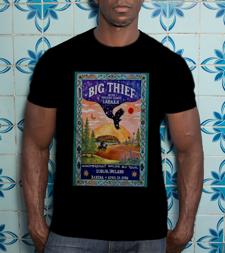Big Thief With Special Guest Laraaji Dublin Ireland 3Arena April 29 2026 Reservoir Collide 360 Tour T-Shirt