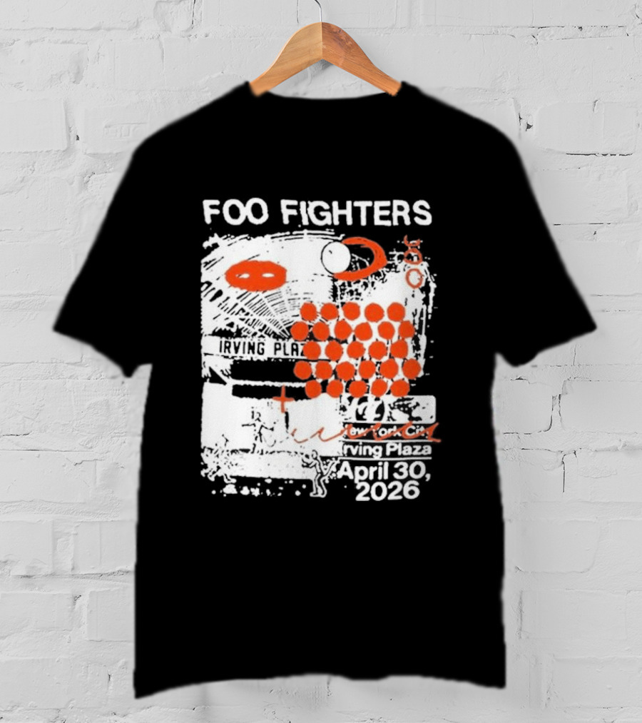 Foo Fighters April 30 New York 2026 Red Dots Abstract T-Shirt