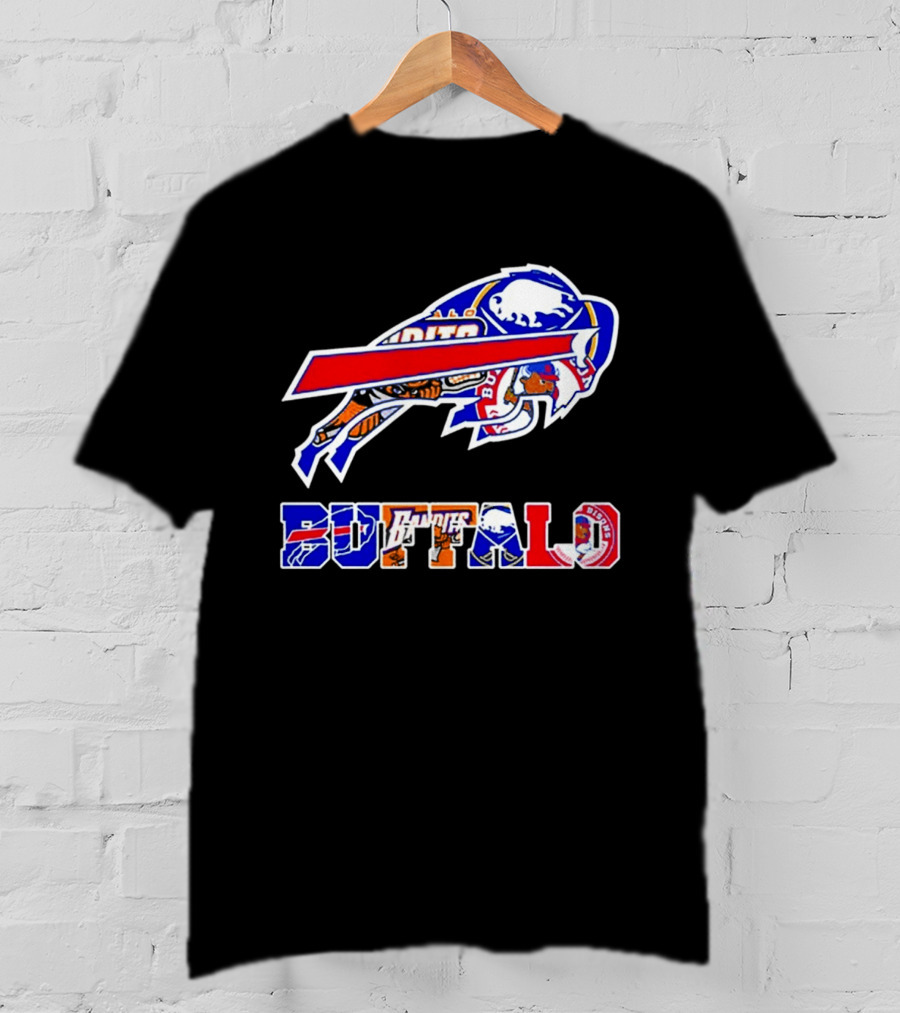 Buffalo Bills Sabres Braves Bandits Bisons Sports Teams Mashup T-Shirt