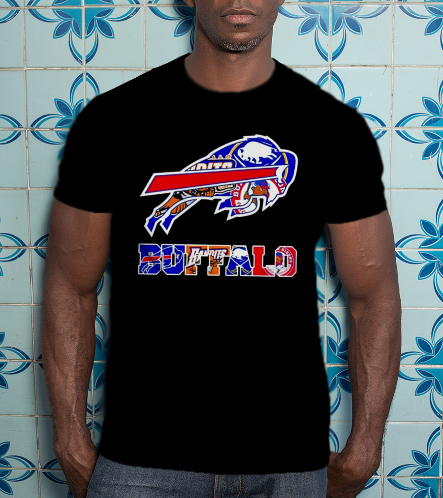 Buffalo Bills Sabres Braves Bandits Bisons Sports Teams Mashup T-Shirt