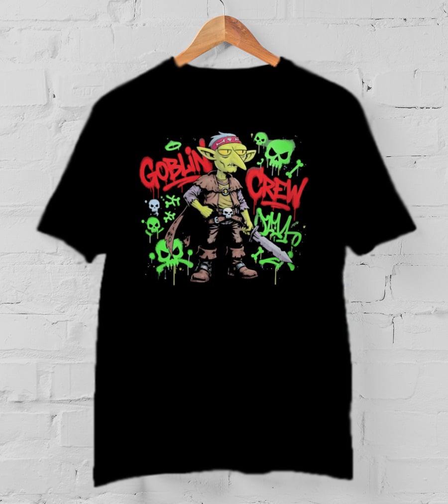 Goblin Crew Horror Skull Graffiti T-Shirt