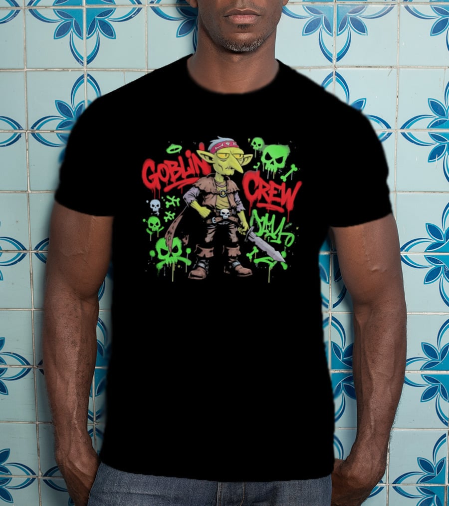 Goblin Crew Horror Skull Graffiti T-Shirt