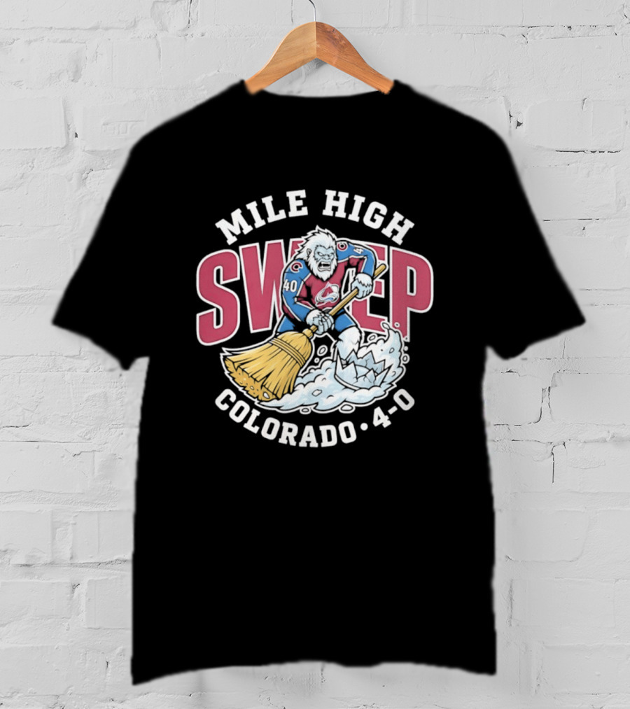 Mile High Sweep Colorado Avalanche Yeti 4 0 Victory T-Shirt