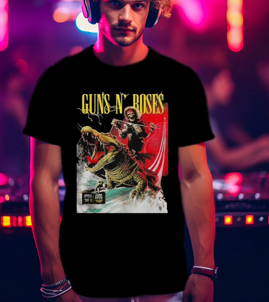 Guns N' Roses F1 Miami Grand Prix Florida 2026 Skeleton Rides Crocodile Hard Rock Live April 30 T-Shirt