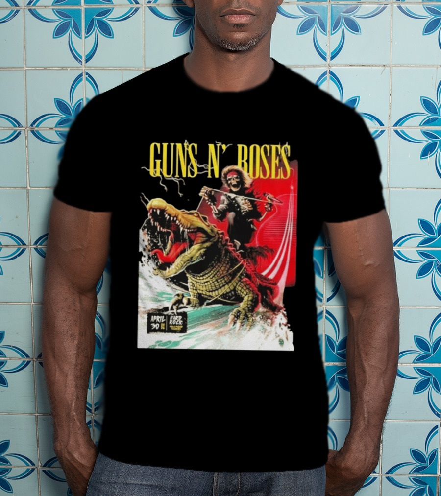 Guns N' Roses F1 Miami Grand Prix Florida 2026 Skeleton Rides Crocodile Hard Rock Live April 30 T-Shirt