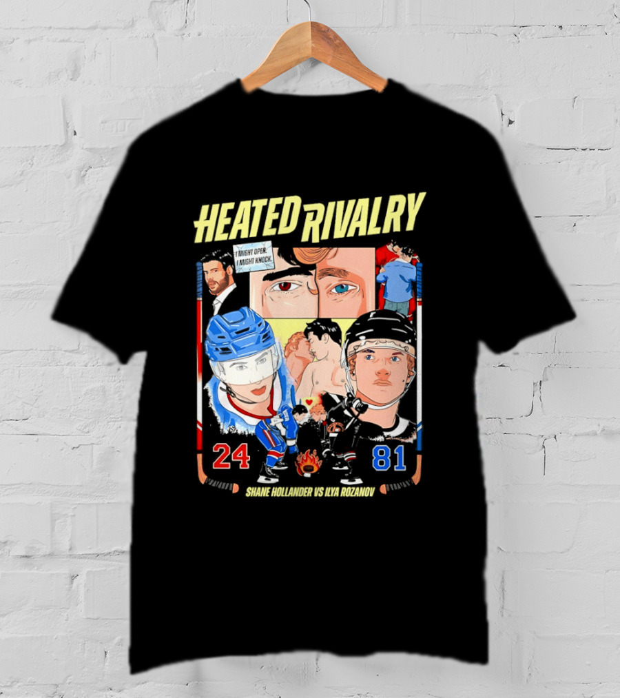 Heated Rivalry Ilya Rozanov 81 Vs Shane Hollander 24 Hockey Battle T-Shirt