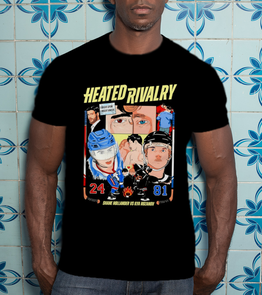 Heated Rivalry Ilya Rozanov 81 Vs Shane Hollander 24 Hockey Battle T-Shirt