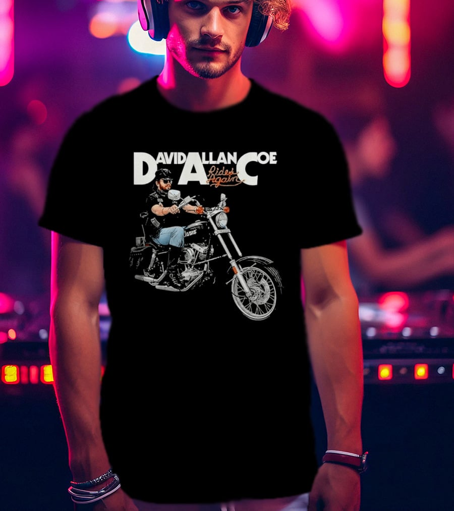 David Allan Coe Rides Again Biker Country Music Legend T-Shirt