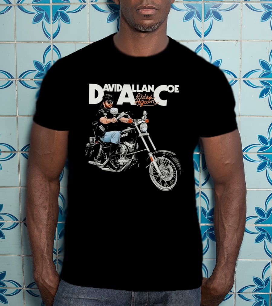 David Allan Coe Rides Again Biker Country Music Legend T-Shirt